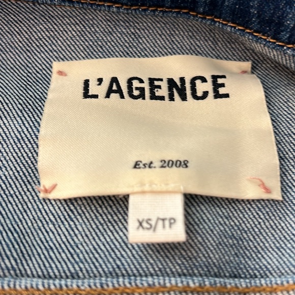 L"'Agence  Celine Denim Jacket with Rose Gold Foil Back NWOT - Picture 6 of 7